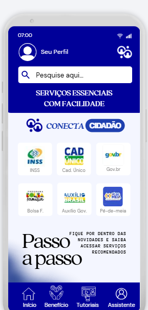 Tela do aplicativo